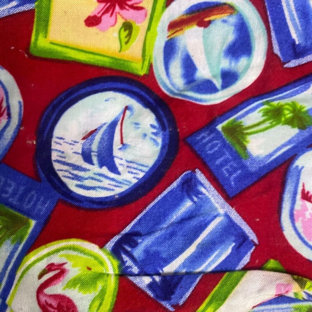 #6358 Joans Fabric Sailing Tropical Flamingos Cotton Print 42 x 3 yds